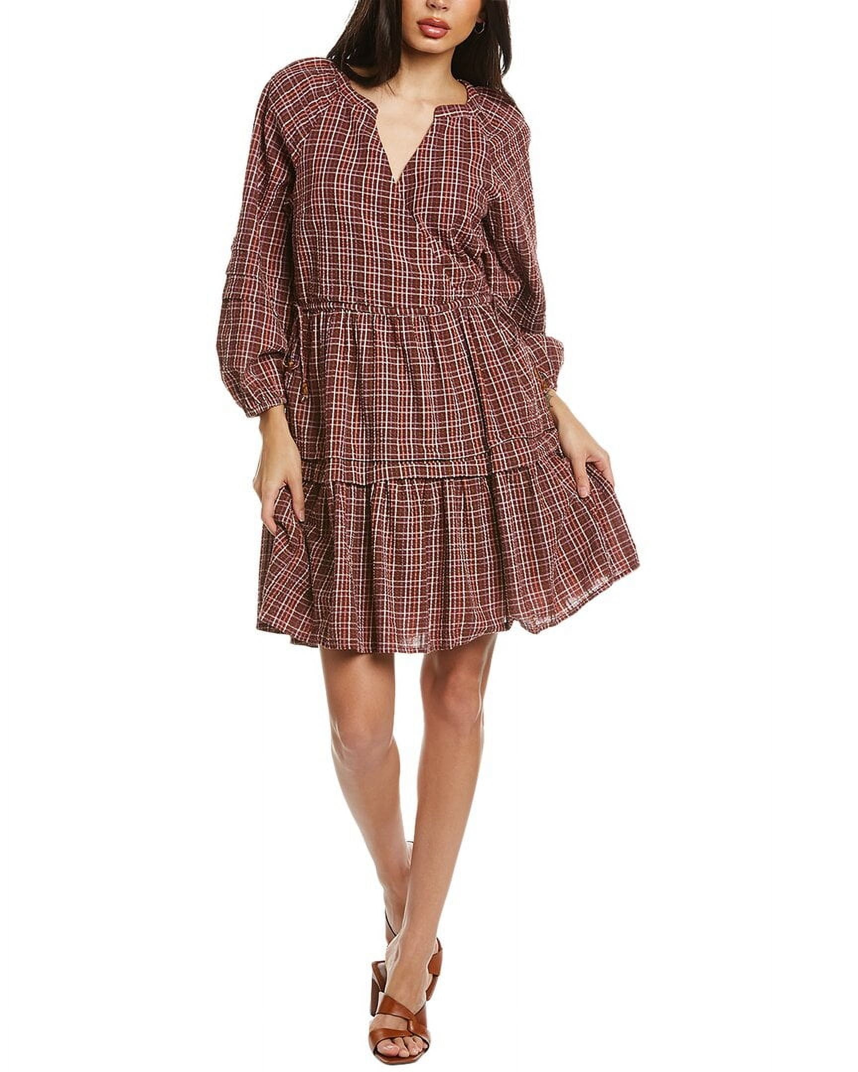 knee length dresses for ladies Madewell Anthropologie Beaded Embellished Wrap Mini Dress – White Chocolate  Couture main image 0