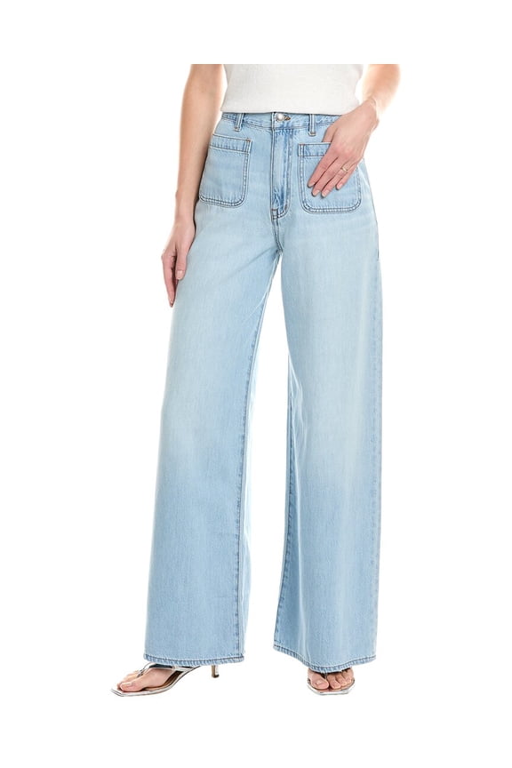 womens Patch Pocket Ahern Wash Super Wide Leg Jean, 23, Blue