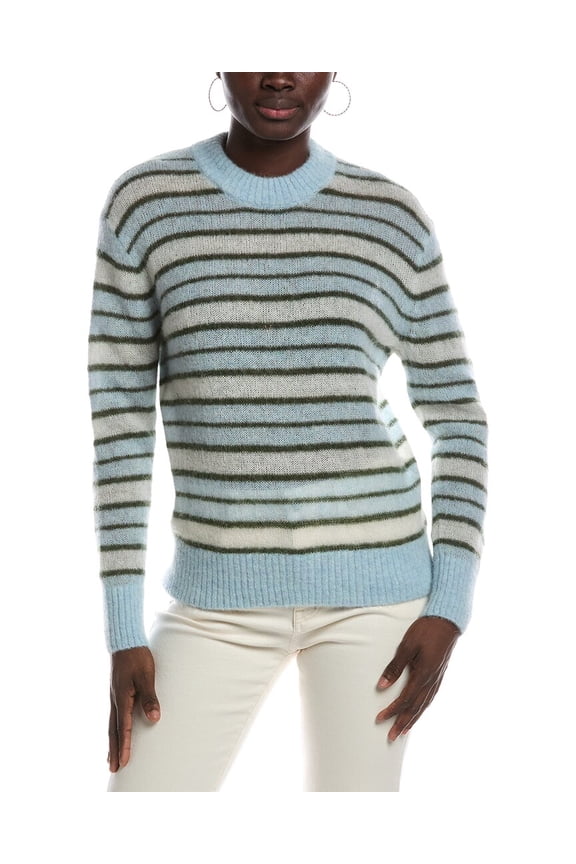 womens Roadmap Stripe Ariana Chamade Pullover Alpaca-Blend Sweater,
