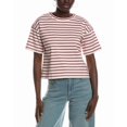thumbnail image 1 of Madewell womens  Structured Striped Boxy T-Shirt, s, Red, 1 of 3