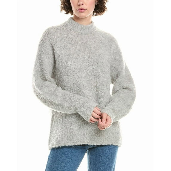 Madewell womens Vesta Boucle Chunky Wool & Alpaca-Blend Sweater, m, Grey