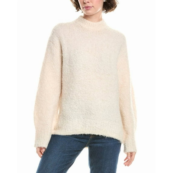 Madewell womens Vesta Boucle Chunky Wool & Alpaca-Blend Sweater, m, White