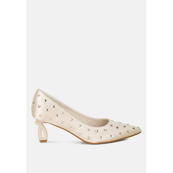 Madhara Heart-Shaped Rhinestones Pumps