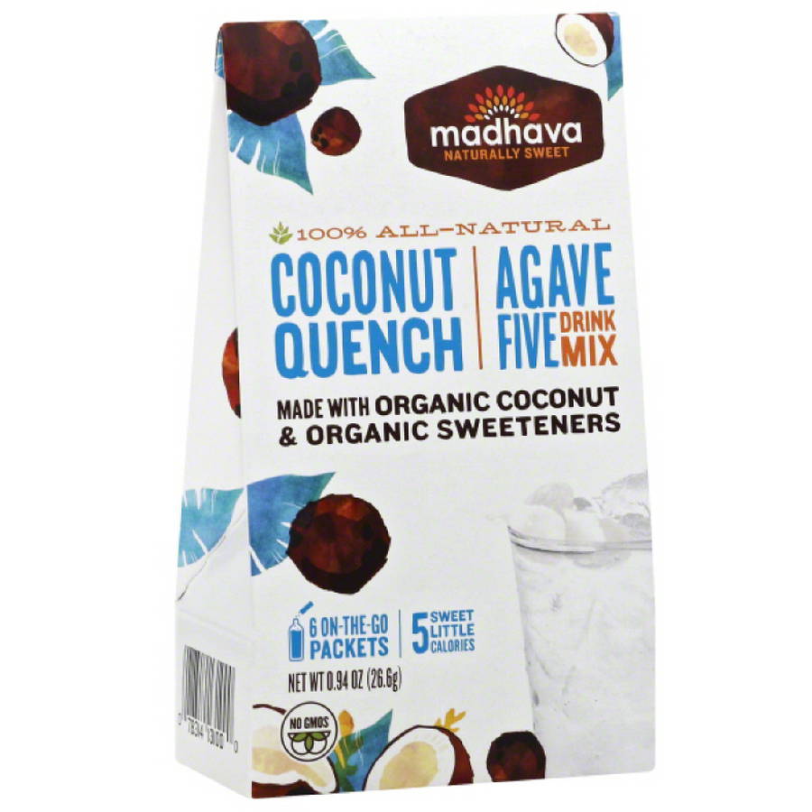 Madhava AgaveFIVE Coconut Quench Drink Mix, 6 count, .94 oz (Pack of 6