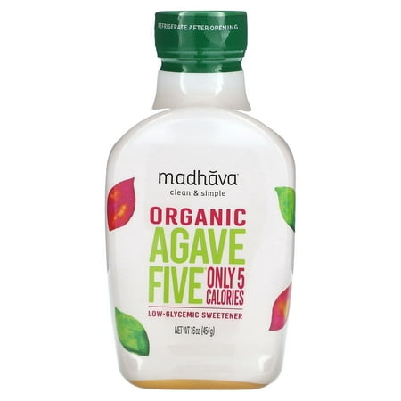 Madhava Natural Sweeteners, Organic Agave Five, Low-Glycemic Sweetener, 16 oz