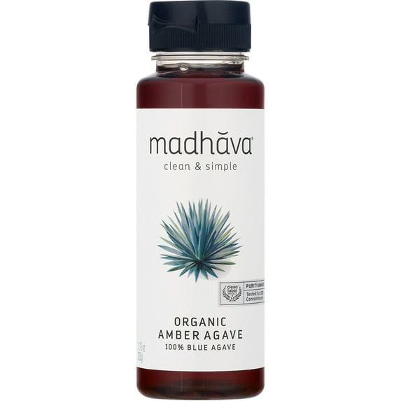 Madhava Organic 100% Blue Agave Sweetener Sugar Substitute, 11.75 oz Bottle