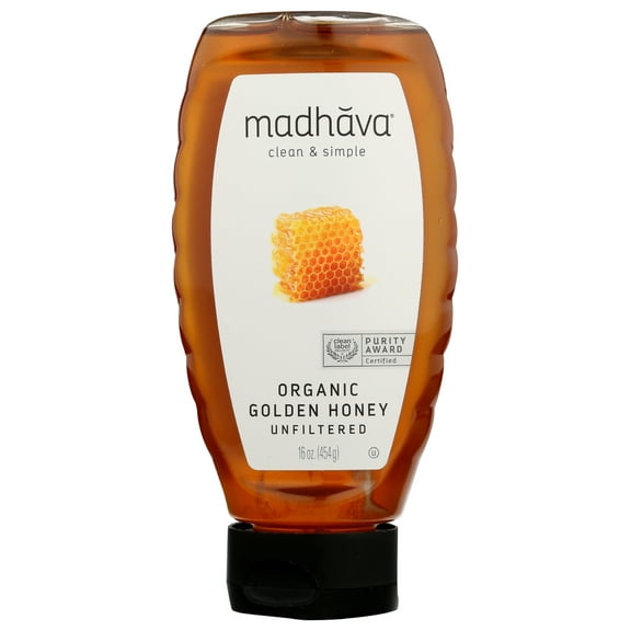 Madhava Organic Golden Honey, 16 Oz