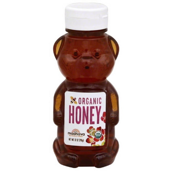 Madhava Organic Honey, 12 oz, (Pack of 6)