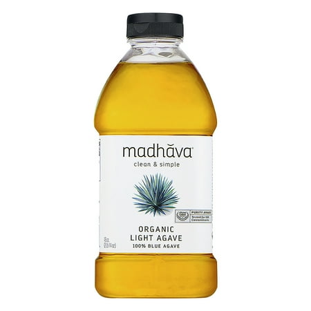 Madhava Organic Light Agave, 100% Blue Agave Sweetener Sugar Substitute, 46 oz