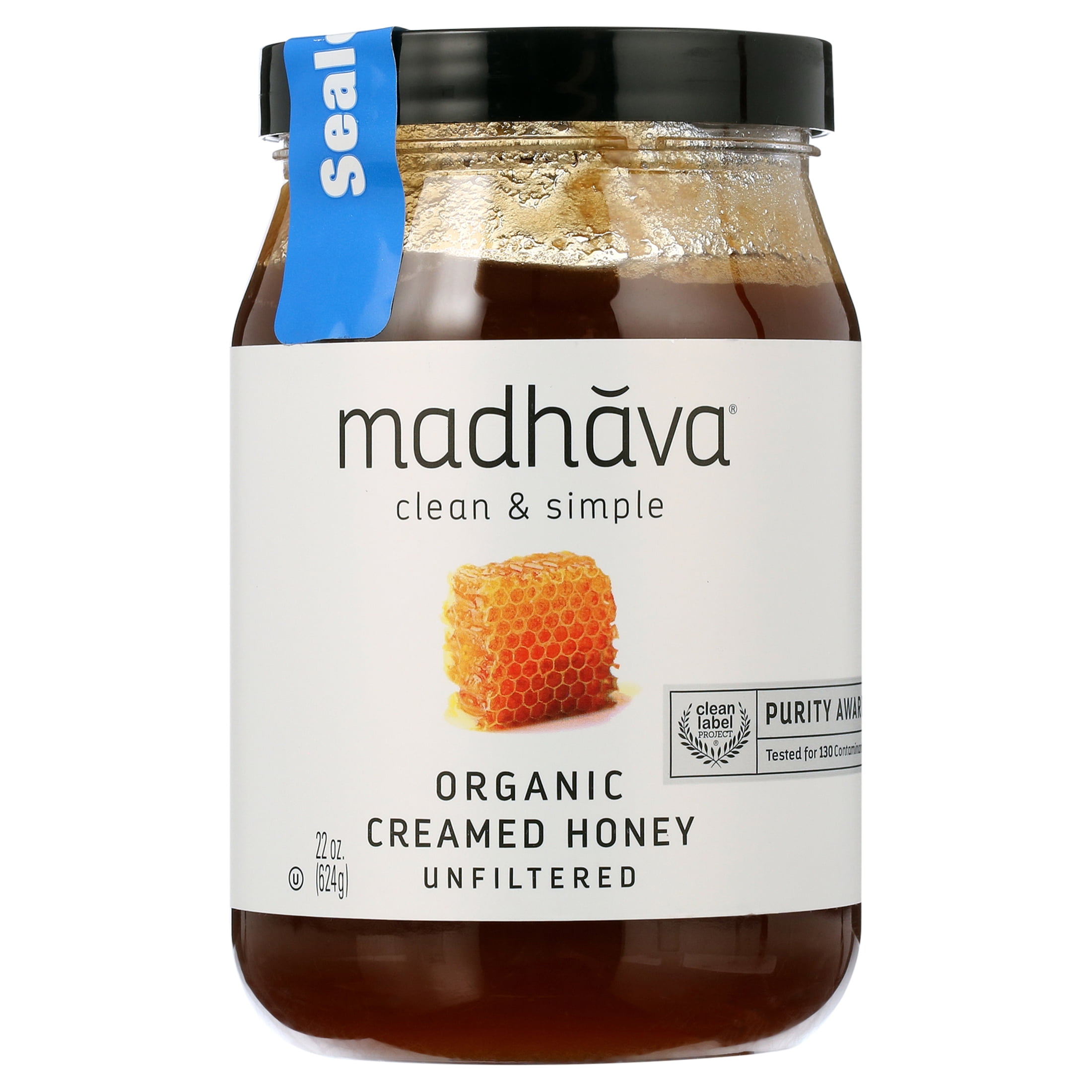 Madhava Organic Unfiltered Creamed Honey, Shelf-Stable, 22oz Jar