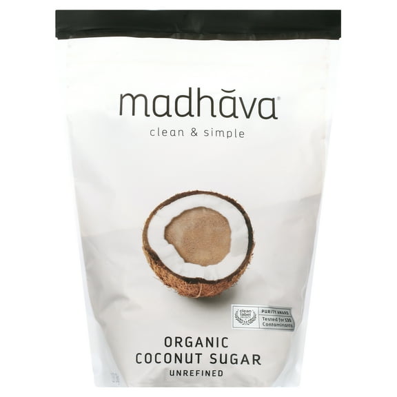 Madhava Organic Unrefined Coconut Sugar, Shelf-Stable, 3 lb Bag