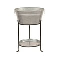 thumbnail image 1 of Madhu's Collection Oval Galvanized Steel Pebbled Texture Beverage Tub, Rust Proof, 1 of 12