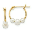 thumbnail image 1 of Madi K 14k  White Semi-round Freshwater Cultured 3 Pearl Hoop Earrings, 1 of 4