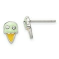 thumbnail image 1 of Madi K Sterling Silver  Crystal & Enameled Ice Cream Cone Post Earrings, 1 of 3