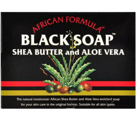 Madina African Black Soap Shea Butter and Aloe Vera, 3.5 oz