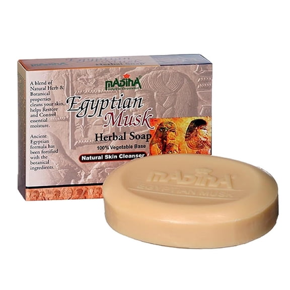 Madina Egyptian Musk Soap Bar, Moisturizing, Nourishing, 100% Vegetable-Based, Gentle Cleanser for All Skin Types, Botanical Formula, 6 Pack (3.5 oz Each)