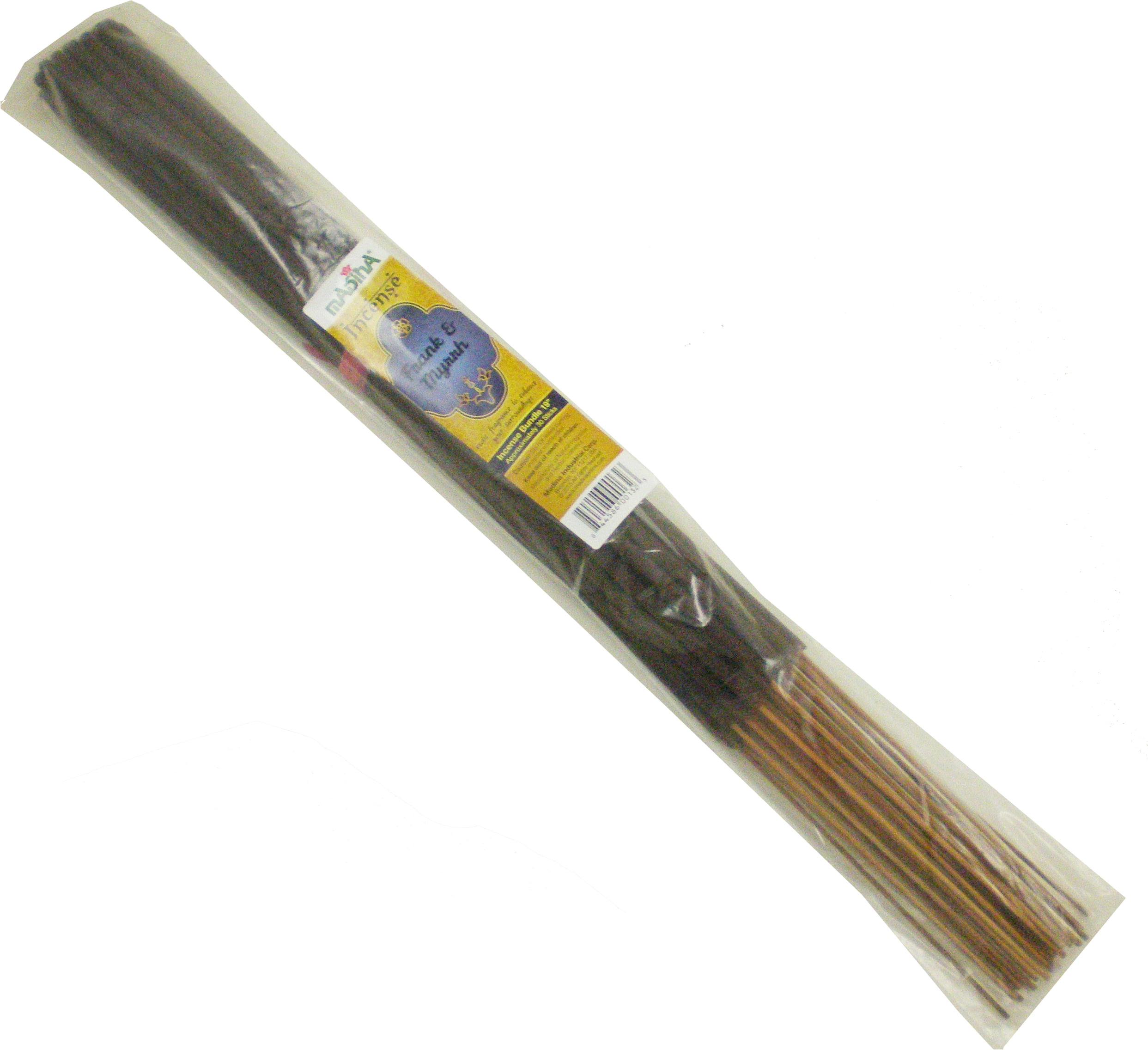 Madina Frankincense & Myrrh Scented Fragrance Jumbo Size Incense Stick Bundle [30 Sticks Per Pack - Brown - 19"]