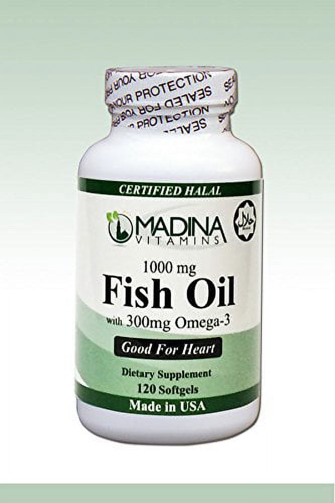 Madina Halal Vitamins Fish Oil 1000Mg With 300Mg Omega3 (Beef Gelatin
