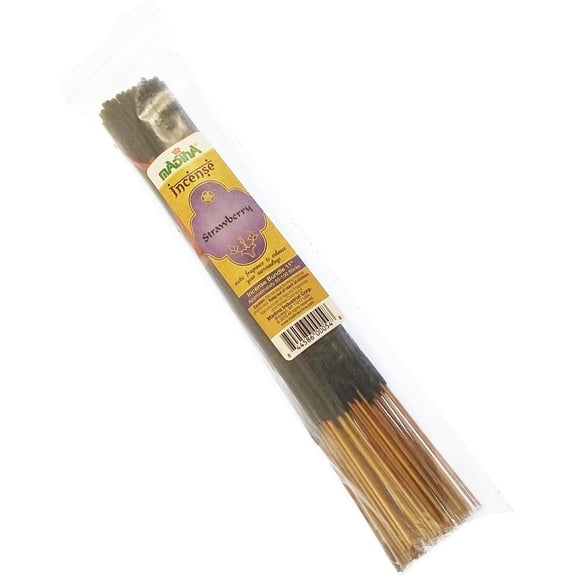 Madina Strawberry Scented Fragrance Incense Stick Bundle [85 Sticks Per Pack - Brown - 11"]