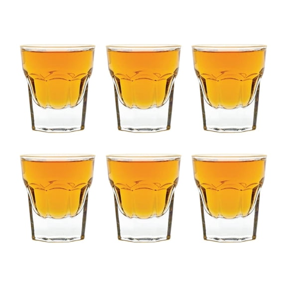 Madison - 1 Ounce Shot Glasses | Maracco Collection Beautiful Seamless Design Thick Bottom Prevents Tipping Heavy Durable Glass Set of 6 Shot and Taster Glasses 1.8 x 2.2