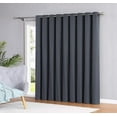 thumbnail image 1 of Madison 100% Blackout Curtain Patio Newly Innovated Eco Friendly Light Weight Fabric with Grommets Heat and Light Blocking Drapes (Patio 110" W x 96", Charcoal), 1 of 4