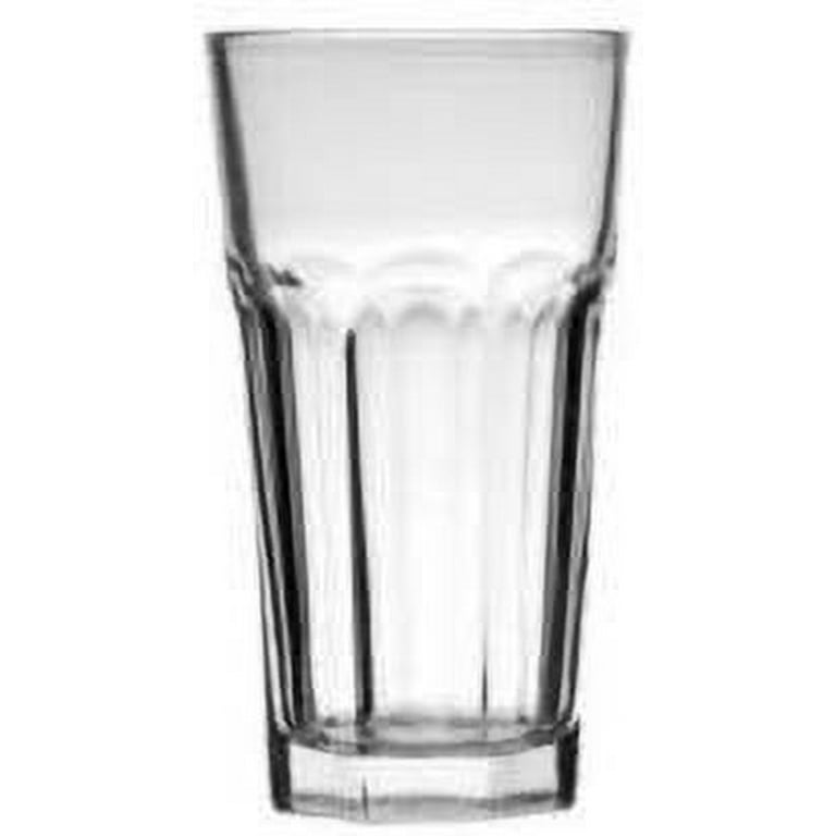 Kitchen Lux Ribbed Drinking Glasses - Ribbed Glass Cups 12 oz