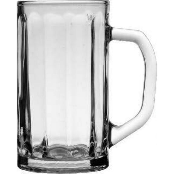 Madison - 13.5 Ounce Beer Mug | Thick and Heavy Glass Beer Steins  Heavy Base Prevents Tipping  Dishwasher Safe  Set of 6 Clear Glass Beer Mugs  3.2 x 5.8