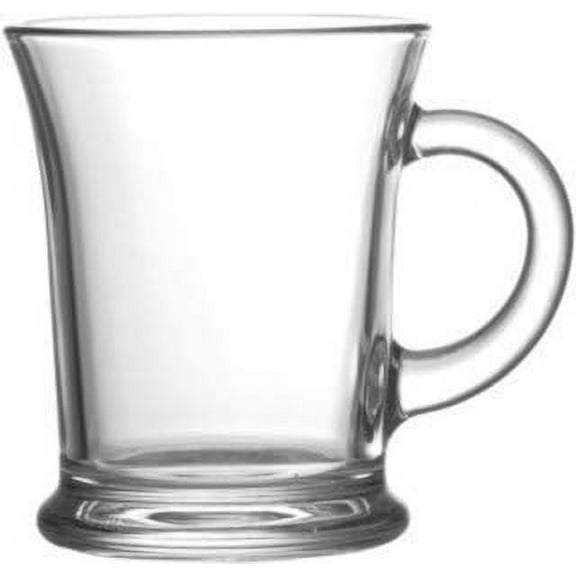 Madison - 13 Ounce Clear Glass Coffee Mugs | Aroma Collection  Thick and Durable  Wide, Heavy Base  Dishwasher Safe  Set of Six Large Glass Coffee Cups