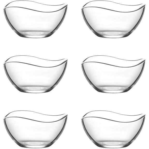Madison 2.25 Ounce Mini Glass Bowls | Beautiful Wavy Design, Thick, Durable Glass, For Sauces, Condiments, Candy and More, Microwave and Dishwasher Safe, 12 Piece Set, 2.5” x 1.5”