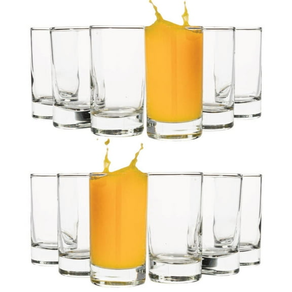Madison 4.75 Ounce Drinking Glasses, Great for Children, Tasting, and Small Portions, Thick and Durable, For Water, Juice, and Soda, Dishwasher Safe, Set of 12, 2.1 x 3.9