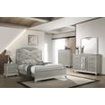 thumbnail image 1 of Madison 5 PC Queen King Glam Silver Upholstered Bedroom Set, 1 of 7