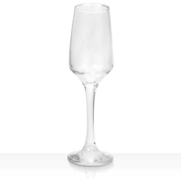 Madison - 7.4 Ounce Champagne Flutes | For Weddings, Parties, and Everyday Use Thick and Durable Construction Dishwasher Safe Set of 6 Clear Glass Champagne Flutes -