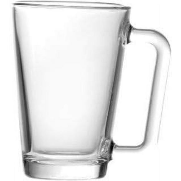 Madison 9 Ounce Glass Coffee Mugs, Thick and Durable, For Coffee, Tea, Cider, etc. - Microwave and Dishwasher Safe, Set of 6 Clear Glass Mugs, 3” Diameter x 4.5 Tall”