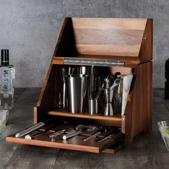 Madison Acacia Tabletop Bar Set