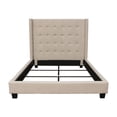 thumbnail image 1 of Diamond Sofa Madison Ave Tufted Wing Eastern King Bed in Sand Button Tufted Fabric, 1 of 11