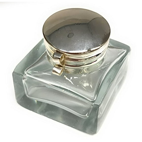 Madison Bay Company Square Clear Glass Mini Inkwell, 1.75 Inches Square X 1.75 Inches Tall