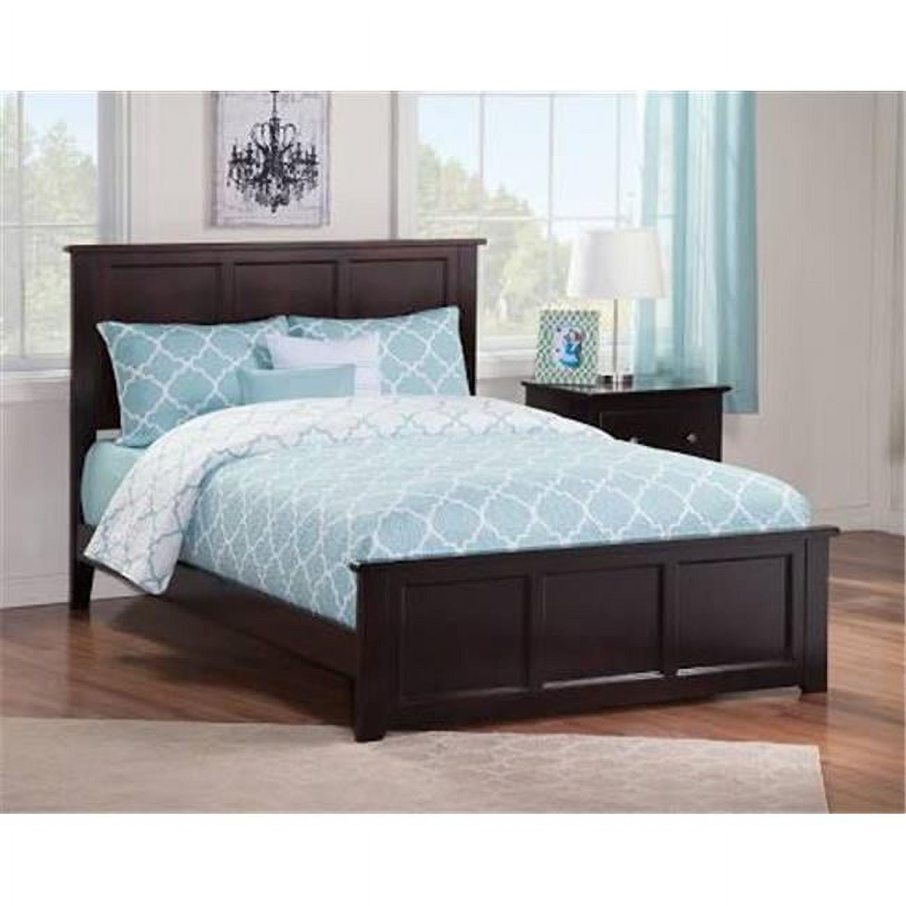 Madison Espresso Full Wood Platform Bed with Headboard