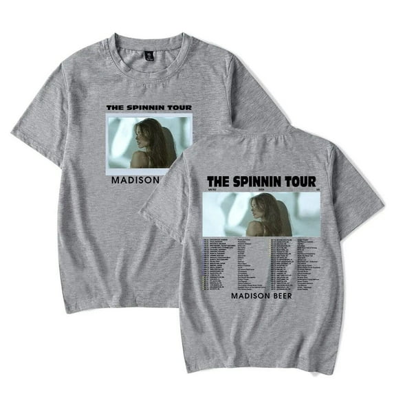 Madison Beer 2024 The Spinnin Tour Merch Short Sleeve T-shirt Unisex Fashion Crew Neck Top