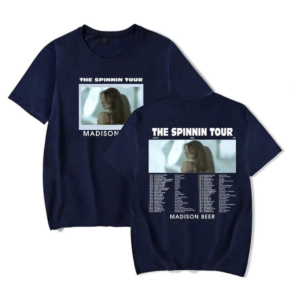 Madison Beer 2024 The Spinnin Tour Merch Short Sleeve T-shirt Unisex Fashion Crew Neck Top