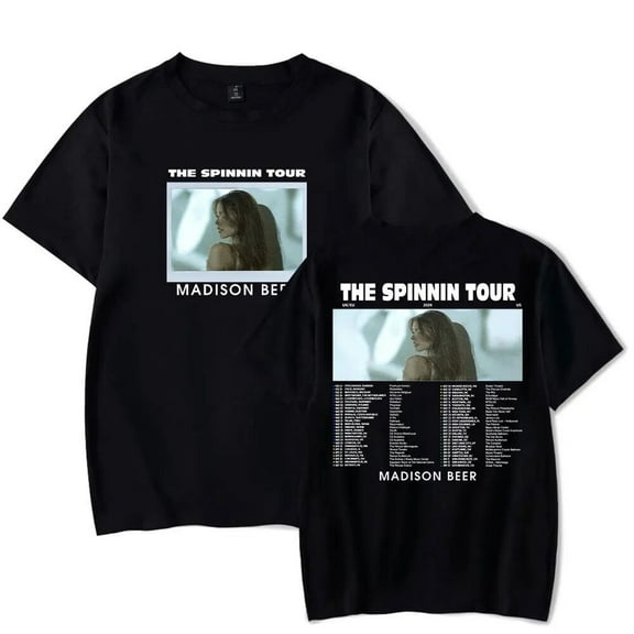 Madison Beer 2024 The Spinnin Tour Merch Short Sleeve T-shirt Unisex Fashion Crew Neck Top