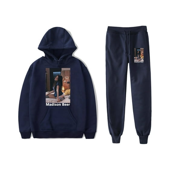 Madison Beer Make You Mine Hoodie Jogger Pant 2 Piece Set Hip Hop Sweatshirt Sweatpant Suit