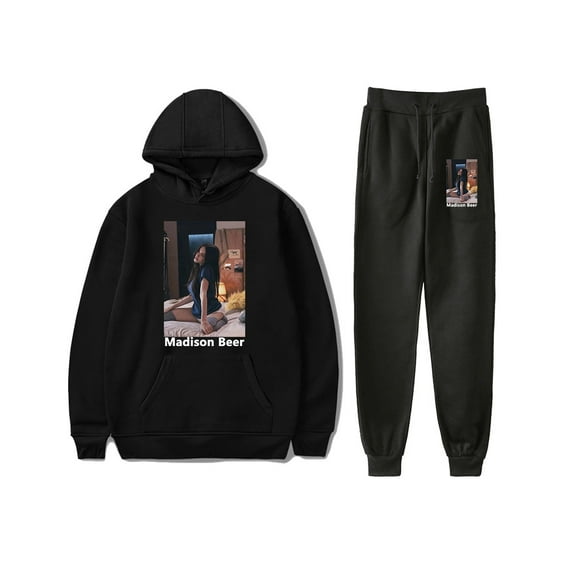Madison Beer Make You Mine Hoodie Jogger Pant 2 Piece Set Hip Hop Sweatshirt Sweatpant Suit