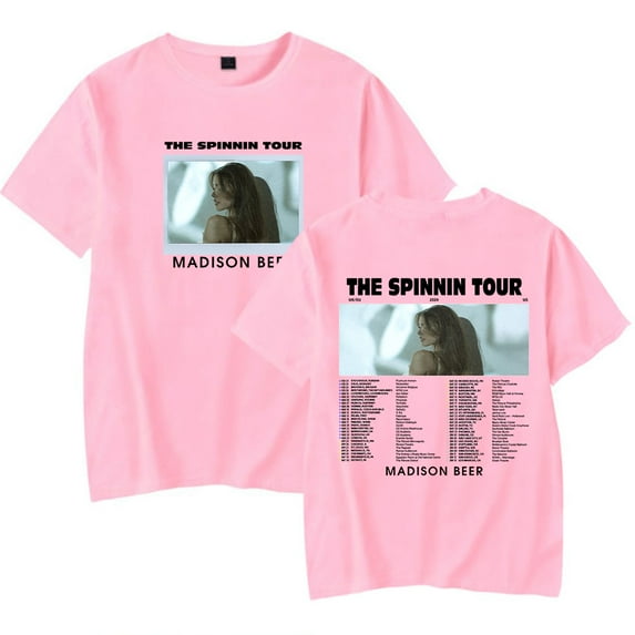 Madison Beer T-shirt The Spinnin Tour Merch Women Men Short Sleeve Fashion Short Sleeve Shirt