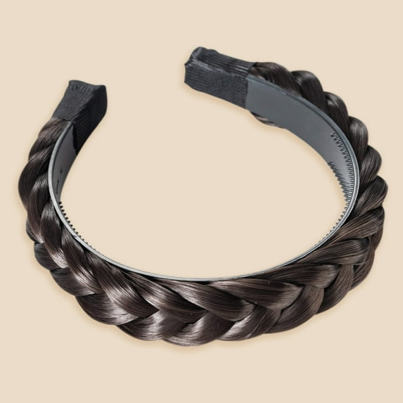 Madison Braids Women's Hair Braid Braided Hard Headband - Lulu Hair Piece - Dark Brown