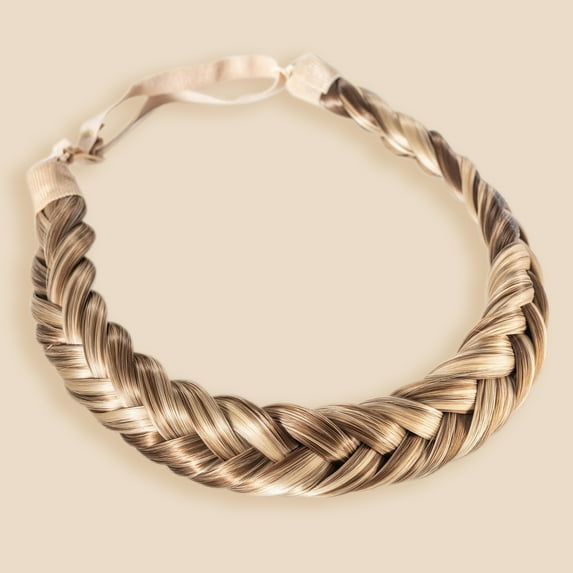 Madison Braids Women's Two Strand Headband Hair Braid Natural Looking Synthetic Hair Piece Extension - Lulu - Highlighted