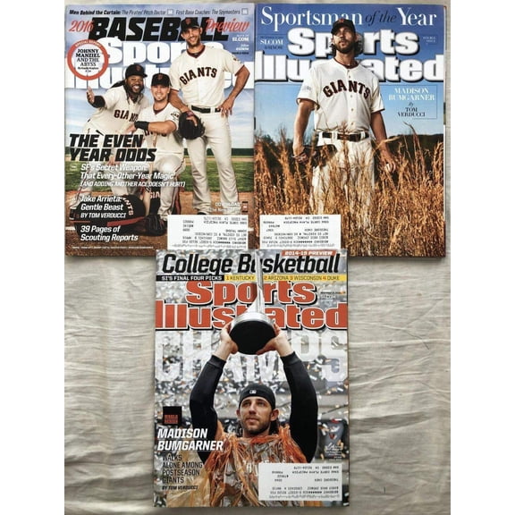 Madison Bumgarner SF Giants 3 Sports Illustrated Issues