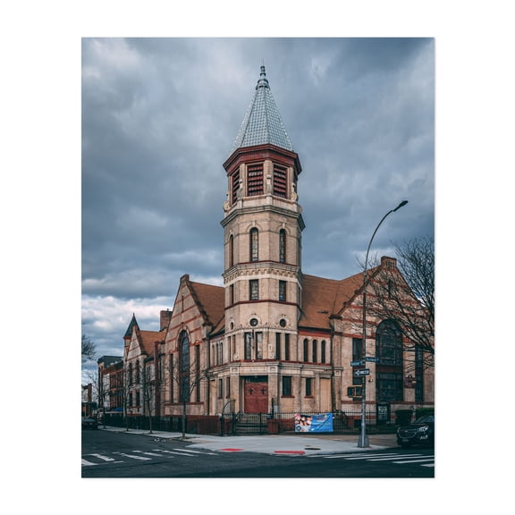 Madison & Bushwich - Brooklyn New York Photography Architecture Church City Vintage Street Photography Cityscape Unframed Wall Art Print 12 x 16 inches
