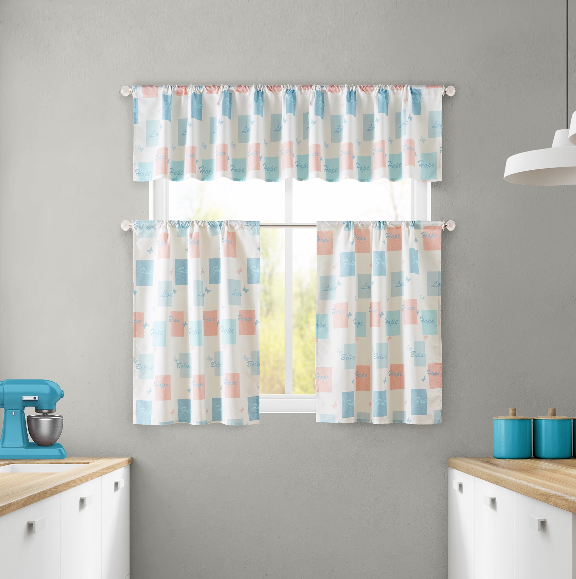 Madison Classics Faith Multicolor Kitchen Tier and Valance 3piece Set