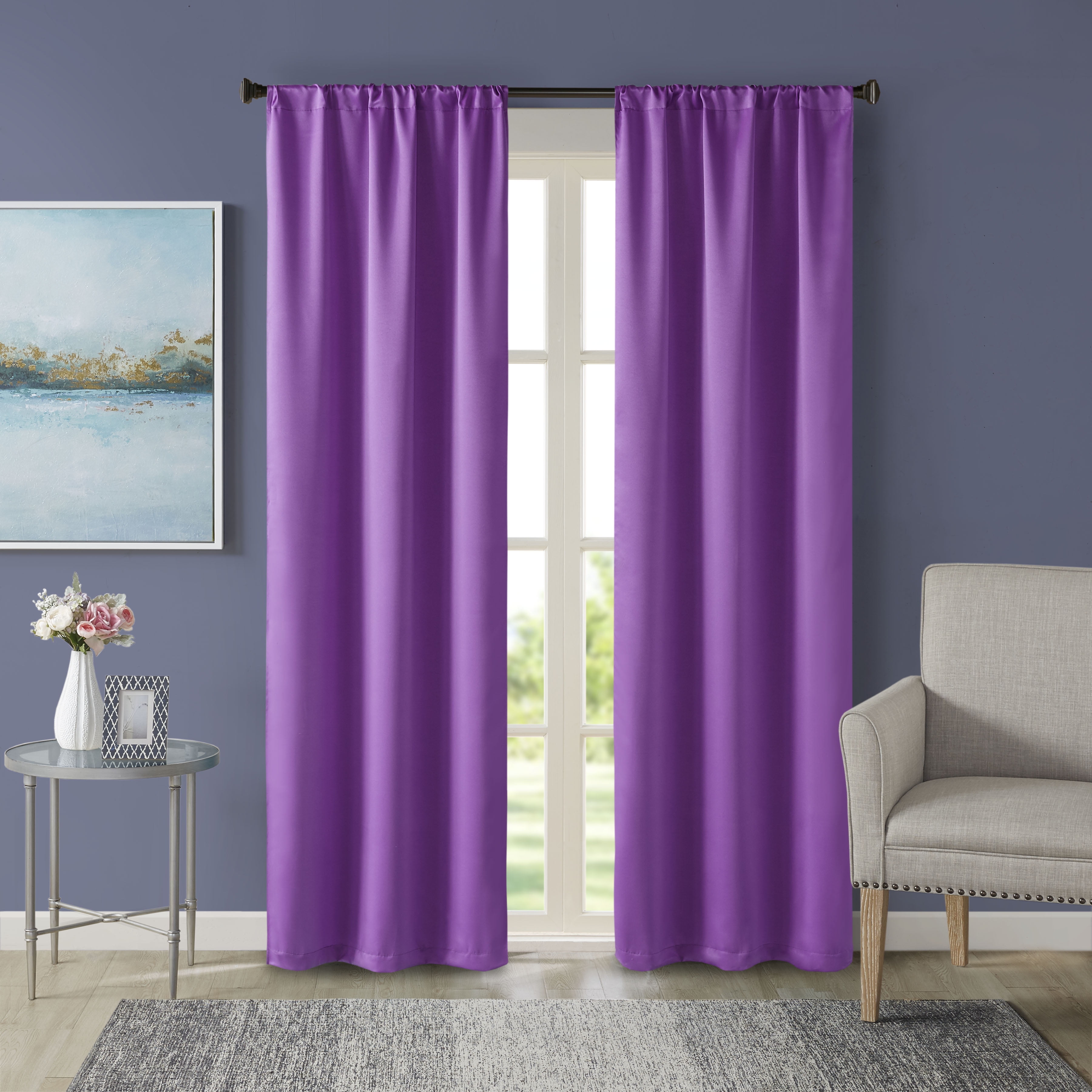 Madison Classics Solid Therm Weave 1 Piece Fuxia Room Darkening Window Panel, perfect for Adults and Teens, versatile enough for Living Room or Bedroom, 38"x 95"
