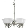 thumbnail image 1 of Madison Collection Five-Light Brushed Nickel Etched Glass Traditional Chandelier Light, 1 of 6